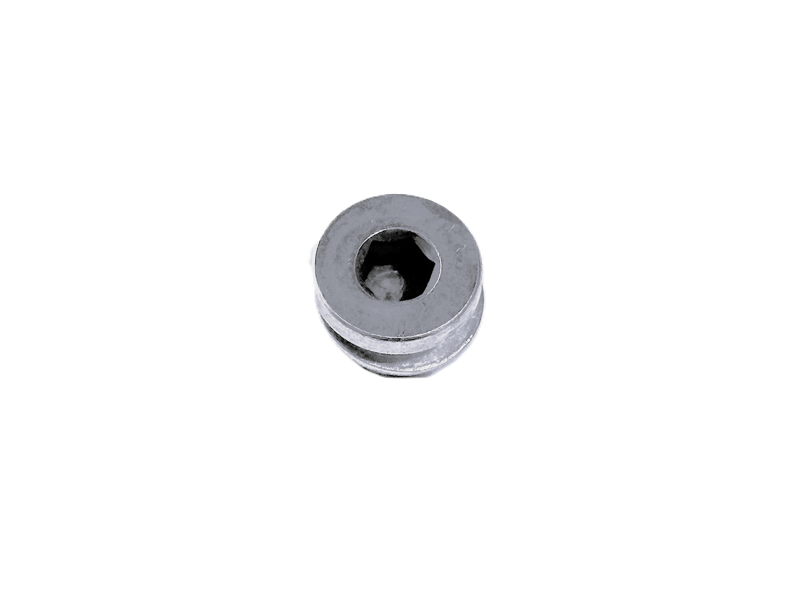 Drain plug socket on white background