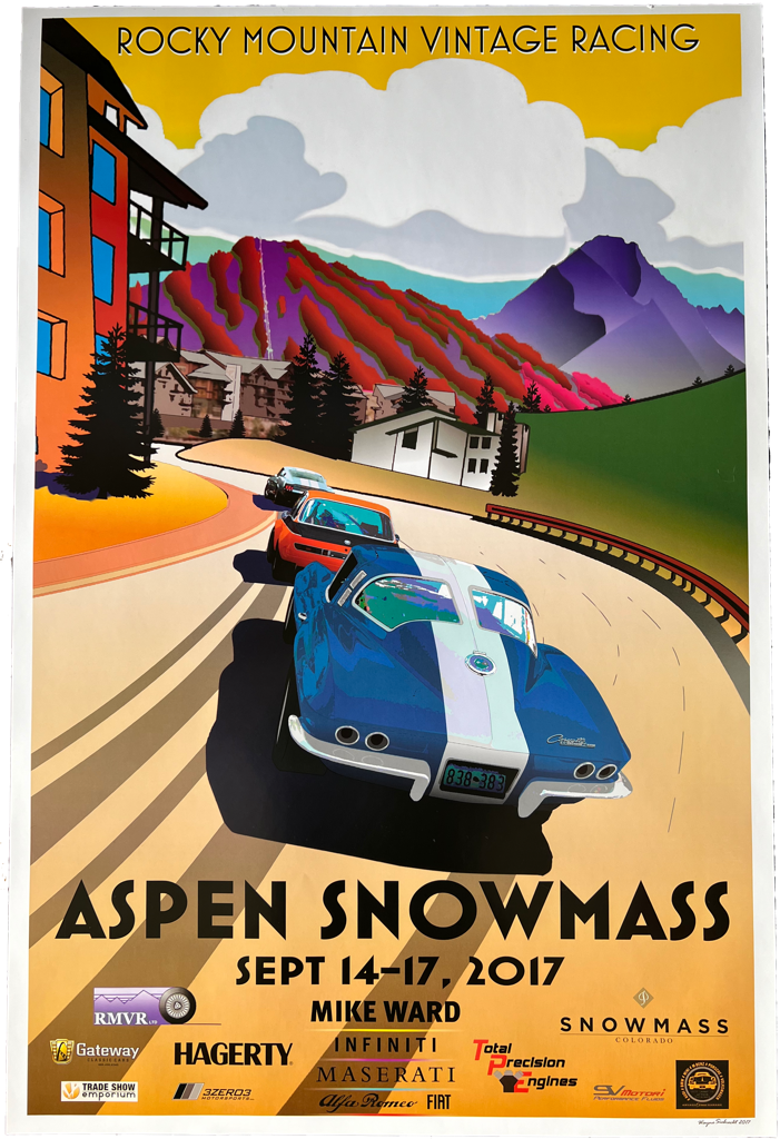 ASPEN SNOWMASS VINTAGE CAR RACE 2017 ORIGINAL POSTER