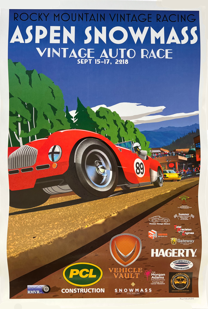 ASPEN SNOWMASS VINTAGE CAR RACE 2018 ORIGINAL POSTER SVMotori