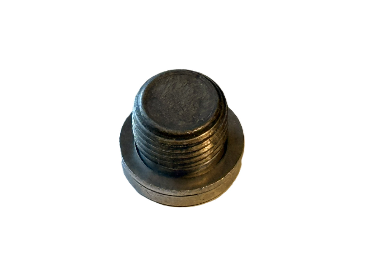 Metal screw on a white background
